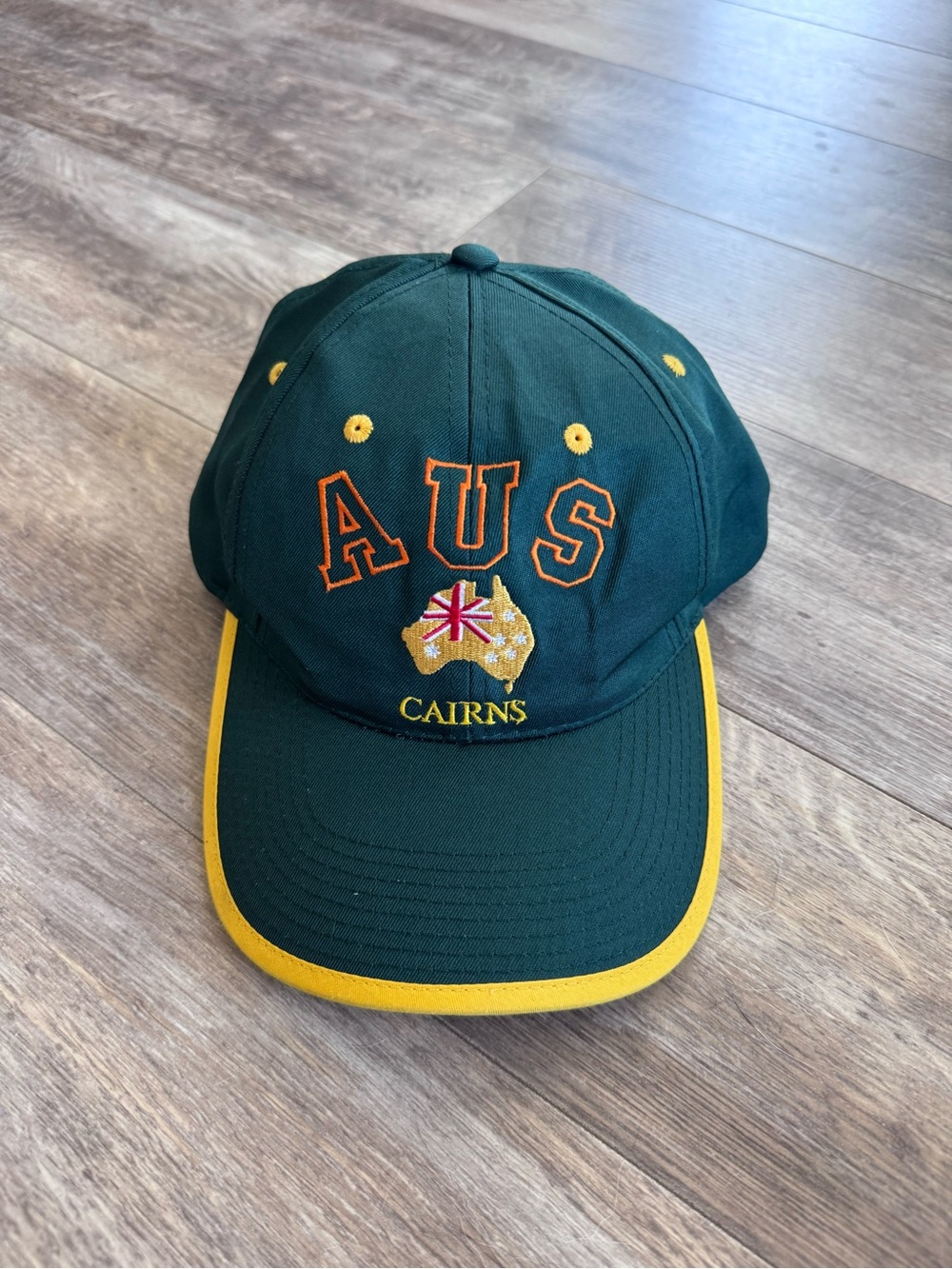 Australia AUS Cairns Green & Gold SnapBack Baseball Cap